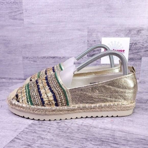 Patrizia by Spring Step Raiatea Slip on Espadrille Loafer Gold Blue Green sz 6.5 - Picture 3 of 9
